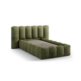 Lupine Bett mit Kopfteil und Stauraum aus Chenille in Grün (Perfect Harmony 39), 90x200 cm von Micadoni – Bild 6