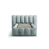 Lupine Bett mit Kopfteil und Stauraum aus Chenille in Hellblau (Perfect Harmony 72), 90x200 cm von Micadoni – Bild 5