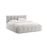 Lupine Bett mit Kopfteil und Stauraum aus Chenille in Hellgrau (Perfect Harmony 80), 180x200 cm von Micadoni – Bild 1