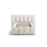 Lupine Bett mit Kopfteil und Stauraum aus Chenille in Leichtes Beige (Perfect Harmony 02), 90x200 cm von Micadoni – Bild 5
