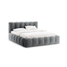 Lupine Bett mit Kopfteil und Stauraum aus Chenille in Platin (Loris 97), 140x200 cm von Micadoni – Bild 1