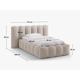 Lupine Bett mit Kopfteil und Stauraum aus Chenille in Rosa (Perfect Harmony 63), 90x200 cm von Micadoni – Bild 4