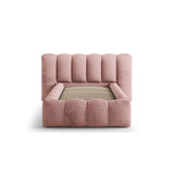 Lupine Bett mit Kopfteil und Stauraum aus Chenille in Rosa (Perfect Harmony 63), 90x200 cm von Micadoni – Bild 5