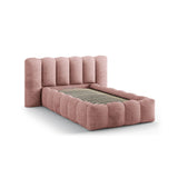 Lupine Bett mit Kopfteil und Stauraum aus Chenille in Rosa (Perfect Harmony 63), 90x200 cm von Micadoni – Bild 6