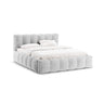 Lupine Bett mit Kopfteil und Stauraum aus Chenille in Silber (Loris 08), 160x200 cm von Micadoni – Bild 1