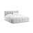 Lupine Bett mit Kopfteil und Stauraum aus Chenille in Silber (Loris 08), 180x200 cm von Micadoni – Bild 1