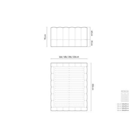 Lupine Bett mit Kopfteil und Stauraum aus Samt, Boucle, Chenille oder Strukturstoff, 140x200 cm von Micadoni – Bild 3