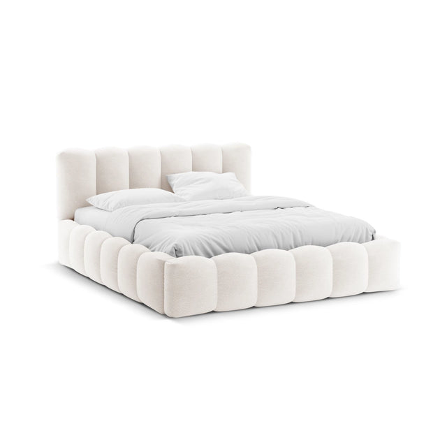 Lupine Bett mit Kopfteil und Stauraum aus Samt, Boucle, Chenille oder Strukturstoff, 180x200 cm von Micadoni – Bild 1