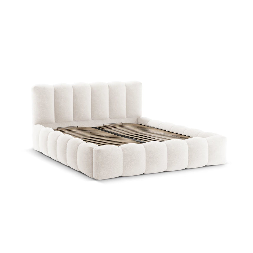 Lupine Bett mit Kopfteil und Stauraum aus Samt, Boucle, Chenille oder Strukturstoff, 180x200 cm von Micadoni – Bild 4