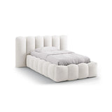 Lupine Bett mit Kopfteil und Stauraum aus Samt, Boucle, Chenille oder Strukturstoff, 90x200 cm von Micadoni – Bild 1
