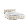 Lupine Bett mit Kopfteil und Stauraum aus Samt in Beige (Paris Cream), 140x200 cm von Micadoni – Bild 1