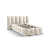 Lupine Bett mit Kopfteil und Stauraum aus Samt in Beige (Paris Cream), 90x200 cm von Micadoni – Bild 6