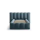 Lupine Bett mit Kopfteil und Stauraum aus Samt in Blau (Paris Dark Blue), 90x200 cm von Micadoni – Bild 5