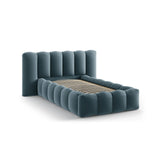 Lupine Bett mit Kopfteil und Stauraum aus Samt in Blau (Paris Dark Blue), 90x200 cm von Micadoni – Bild 6
