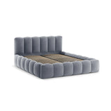 Lupine Bett mit Kopfteil und Stauraum aus Samt in Grau (Paris Steel), 140x200 cm von Micadoni – Bild 4
