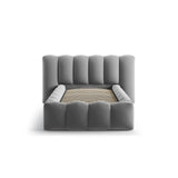 Lupine Bett mit Kopfteil und Stauraum aus Samt in Grau (Paris Steel), 90x200 cm von Micadoni – Bild 5