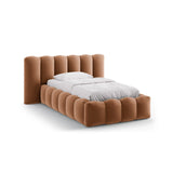 Lupine Bett mit Kopfteil und Stauraum aus Samt in Honig (Paris Teja), 90x200 cm von Micadoni – Bild 1