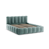 Lupine Bett mit Kopfteil und Stauraum aus Samt in Minze (Paris Safira), 180x200 cm von Micadoni – Bild 4