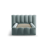 Lupine Bett mit Kopfteil und Stauraum aus Samt in Minze (Paris Safira), 90x200 cm von Micadoni – Bild 5
