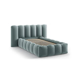 Lupine Bett mit Kopfteil und Stauraum aus Samt in Minze (Paris Safira), 90x200 cm von Micadoni – Bild 6