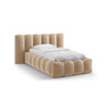 Lupine Bett mit Kopfteil und Stauraum aus Samt in Sand (Paris Lion), 90x200 cm von Micadoni – Bild 1