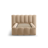 Lupine Bett mit Kopfteil und Stauraum aus Samt in Sand (Paris Lion), 90x200 cm von Micadoni – Bild 5
