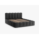 Lupine Bett mit Kopfteil und Stauraum aus Strukturierter Stoff in Anthrazit (Moly 97), 160x200 cm von Micadoni – Bild 4