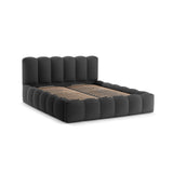 Lupine Bett mit Kopfteil und Stauraum aus Strukturierter Stoff in Anthrazit (Moly 97), 180x200 cm von Micadoni – Bild 5