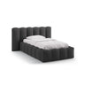 Lupine Bett mit Kopfteil und Stauraum aus Strukturierter Stoff in Anthrazit (Moly 97), 90x200 cm von Micadoni – Bild 1