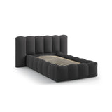 Lupine Bett mit Kopfteil und Stauraum aus Strukturierter Stoff in Anthrazit (Moly 97), 90x200 cm von Micadoni – Bild 6