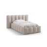 Lupine Bett mit Kopfteil und Stauraum aus Strukturierter Stoff in Cappuccino (Moly 11), 90x200 cm von Micadoni – Bild 1
