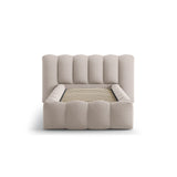Lupine Bett mit Kopfteil und Stauraum aus Strukturierter Stoff in Cappuccino (Moly 11), 90x200 cm von Micadoni – Bild 5