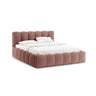 Lupine Bett mit Kopfteil und Stauraum aus Strukturierter Stoff in Dunkelrosa (Moly 63), 140x200 cm von Micadoni – Bild 1
