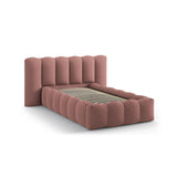 Lupine Bett mit Kopfteil und Stauraum aus Strukturierter Stoff in Dunkelrosa (Moly 63), 90x200 cm von Micadoni – Bild 6