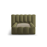 Lupine Bett mit Kopfteil und Stauraum aus Strukturierter Stoff in Grün (Moly 38), 90x200 cm von Micadoni – Bild 5