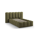 Lupine Bett mit Kopfteil und Stauraum aus Strukturierter Stoff in Grün (Moly 38), 90x200 cm von Micadoni – Bild 6
