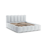 Lupine Bett mit Kopfteil und Stauraum aus Strukturierter Stoff in Hellgrau (Moly 70), 180x200 cm von Micadoni – Bild 5