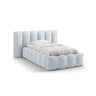 Lupine Bett mit Kopfteil und Stauraum aus Strukturierter Stoff in Hellgrau (Moly 70), 90x200 cm von Micadoni – Bild 1