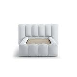 Lupine Bett mit Kopfteil und Stauraum aus Strukturierter Stoff in Hellgrau (Moly 70), 90x200 cm von Micadoni – Bild 5