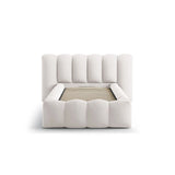 Lupine Bett mit Kopfteil und Stauraum aus Strukturierter Stoff in Leichtes Beige (Moly 02), 90x200 cm von Micadoni – Bild 5