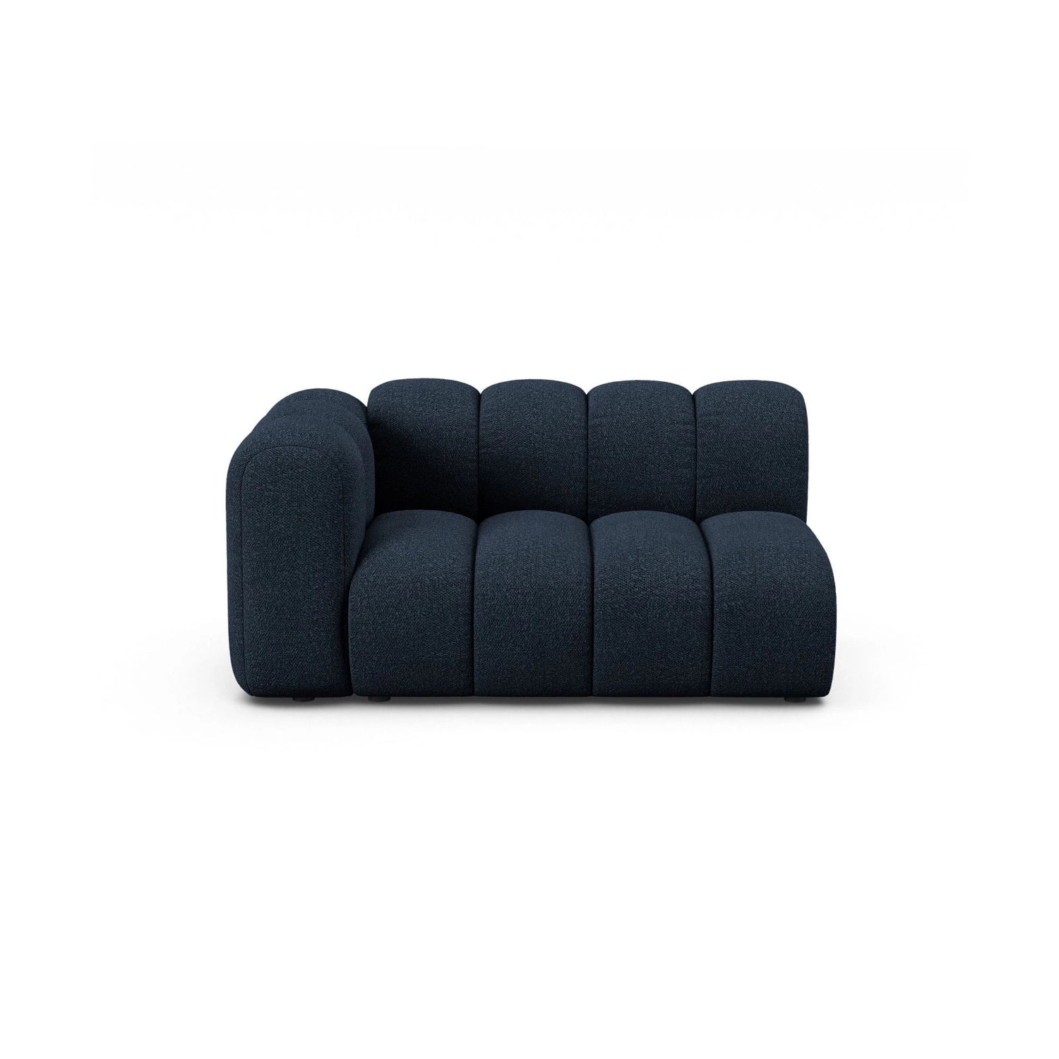Lupine Modulares 2-Sitzer Sofa Sitzelement, Linke Seite, aus Boucle in Dunkelblau (Baloo 2088), 145x95 cm von Micadoni – Bild 1