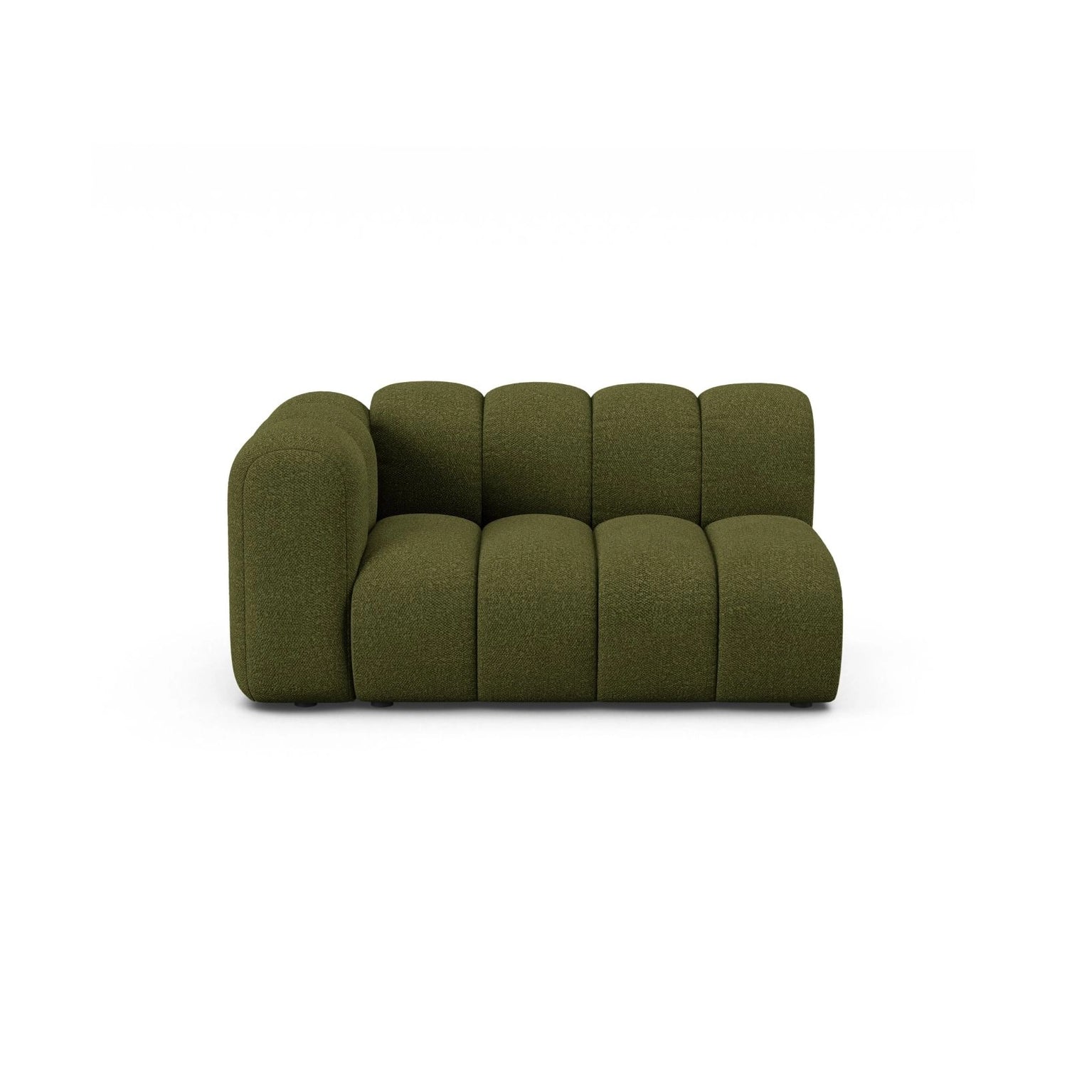 Lupine Modulares 2-Sitzer Sofa Sitzelement, Linke Seite, aus Boucle in Dunkles olivgrün (Baloo 2090), 145x95 cm von Micadoni – Bild 1