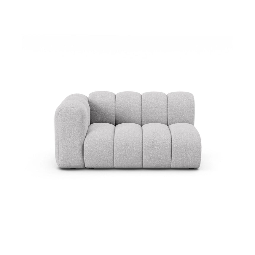 Lupine Modulares 2-Sitzer Sofa Sitzelement, Linke Seite, aus Boucle in Hellgrau (Baloo 2085), 145x95 cm von Micadoni – Bild 1
