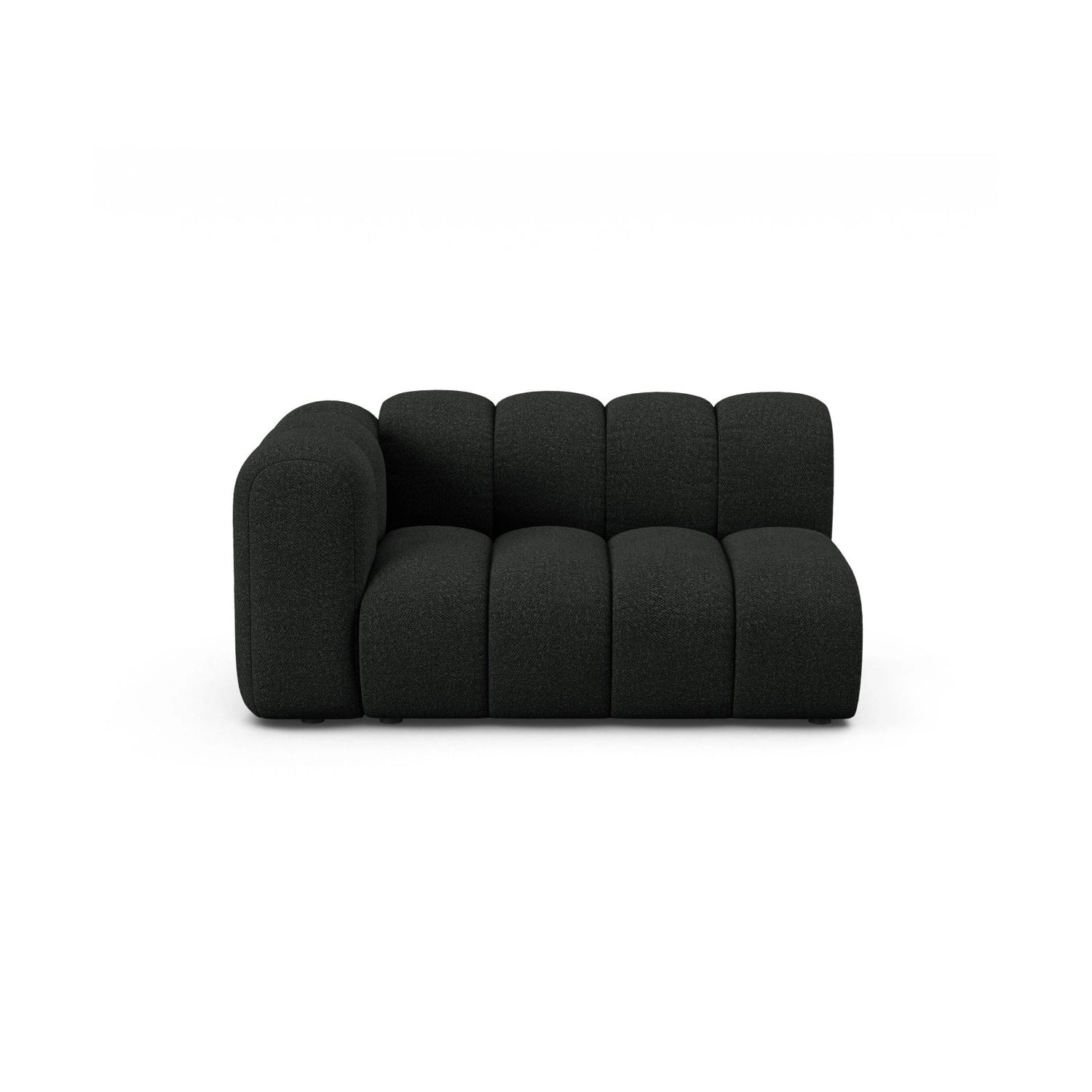 Lupine Modulares 2-Sitzer Sofa Sitzelement, Linke Seite, aus Boucle in Schwarz (Baloo 2082), 145x95 cm von Micadoni – Bild 1