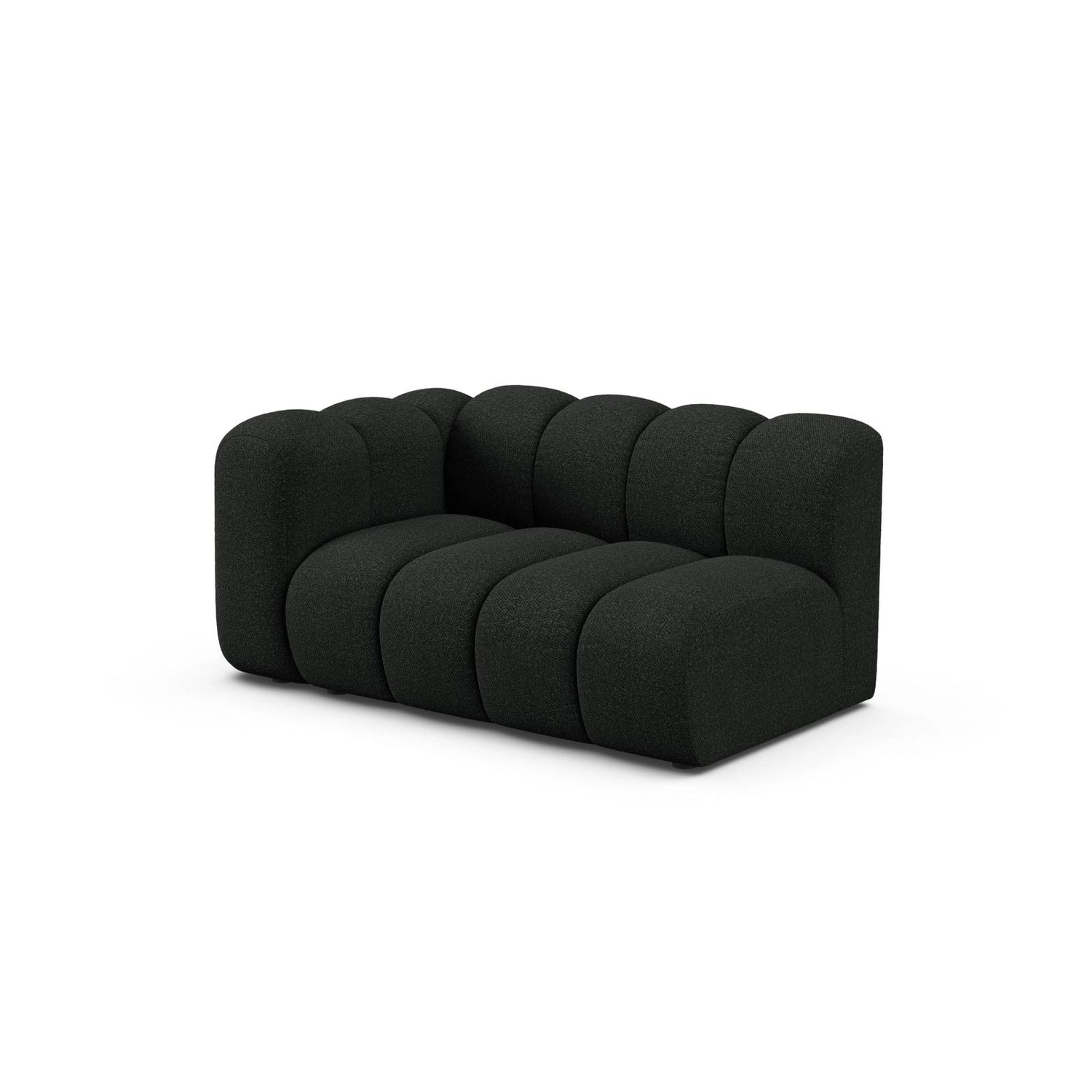 Lupine Modulares 2-Sitzer Sofa Sitzelement, Linke Seite, aus Boucle in Schwarz (Baloo 2082), 145x95 cm von Micadoni – Bild 3