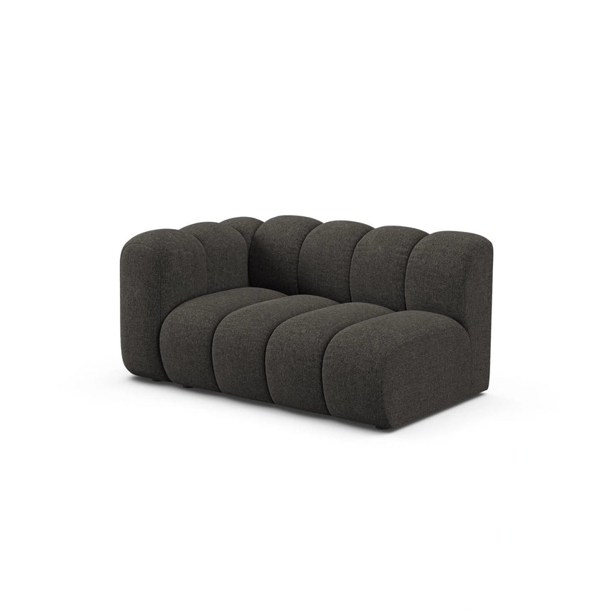 Lupine Modulares 2-Sitzer Sofa Sitzelement, Linke Seite, aus Chenille in Dunkelgrau (Eden 20 Graphite), 145x95 cm von Micadoni – Bild 3