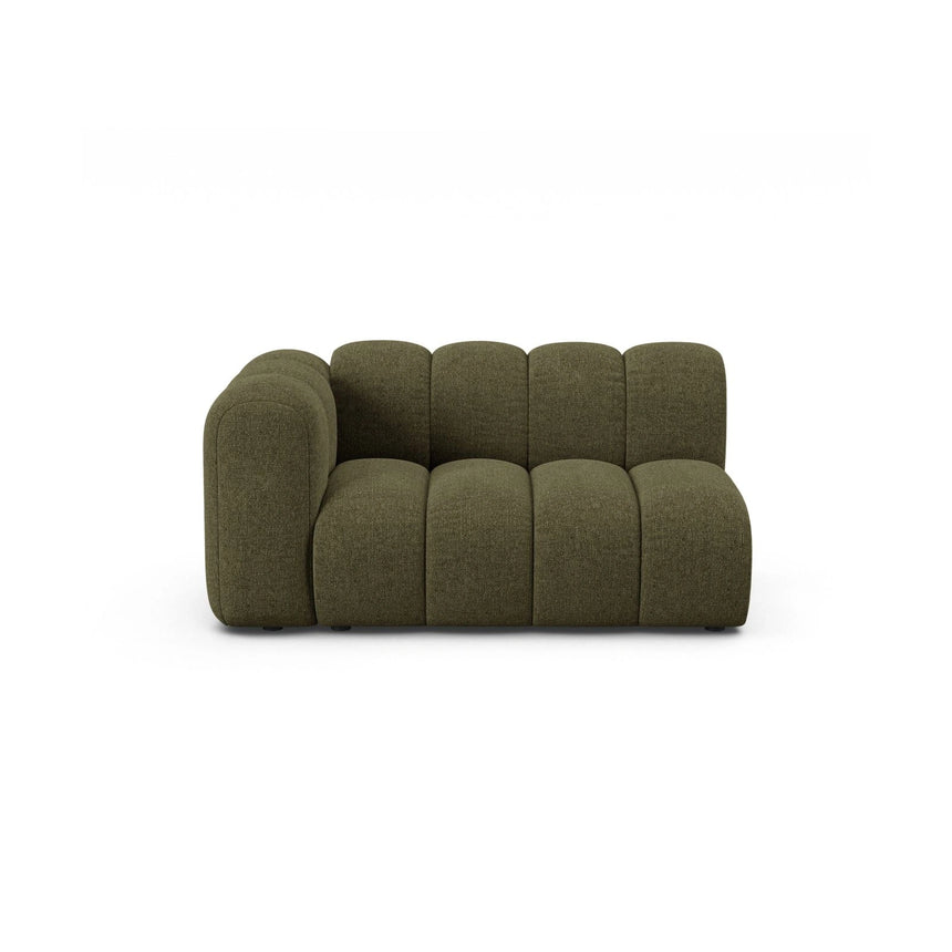 Lupine Modulares 2-Sitzer Sofa Sitzelement, Linke Seite, aus Chenille in Grün (Eden 12 Olive), 145x95 cm von Micadoni – Bild 1