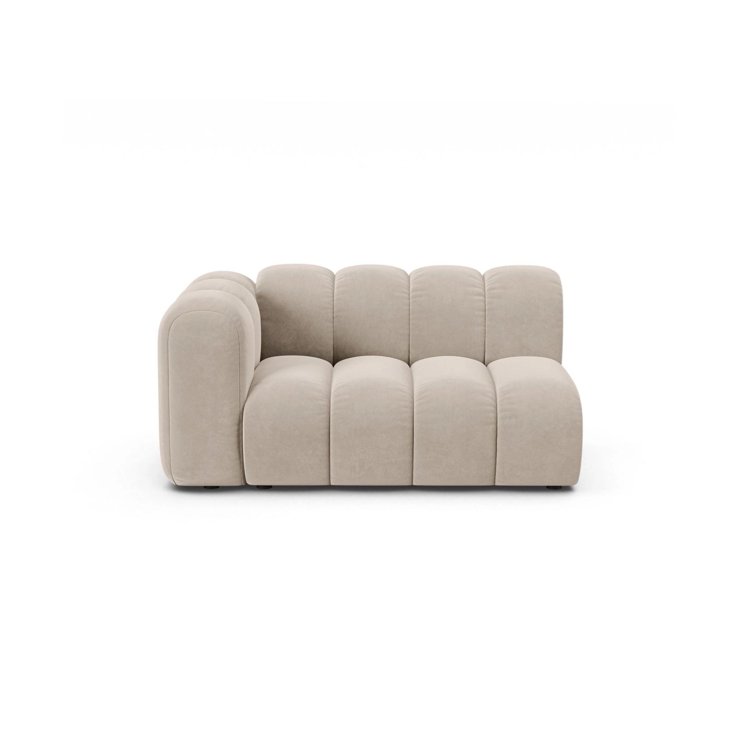 Lupine Modulares 2-Sitzer Sofa Sitzelement, Linke Seite, aus Samt in Beige (Salvador 1), 145x95 cm von Micadoni – Bild 1