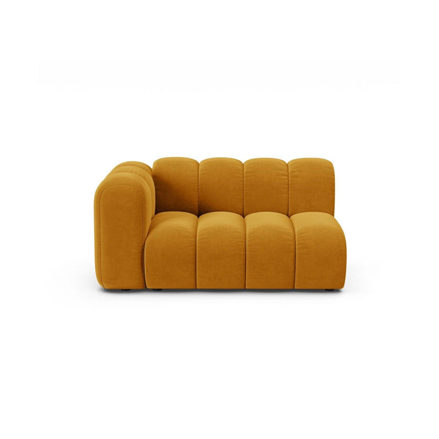 Lupine Modulares 2-Sitzer Sofa Sitzelement, Linke Seite, aus Samt in Gelb (Salvador 10), 145x95 cm von Micadoni – Bild 1