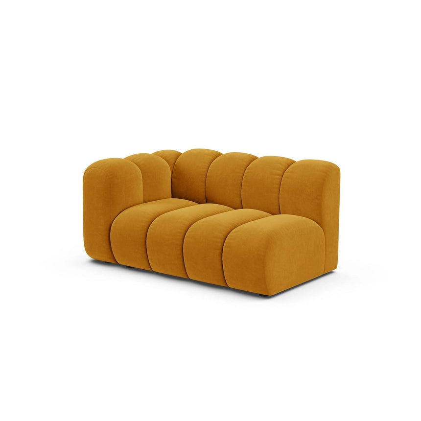 Lupine Modulares 2-Sitzer Sofa Sitzelement, Linke Seite, aus Samt in Gelb (Salvador 10), 145x95 cm von Micadoni – Bild 3